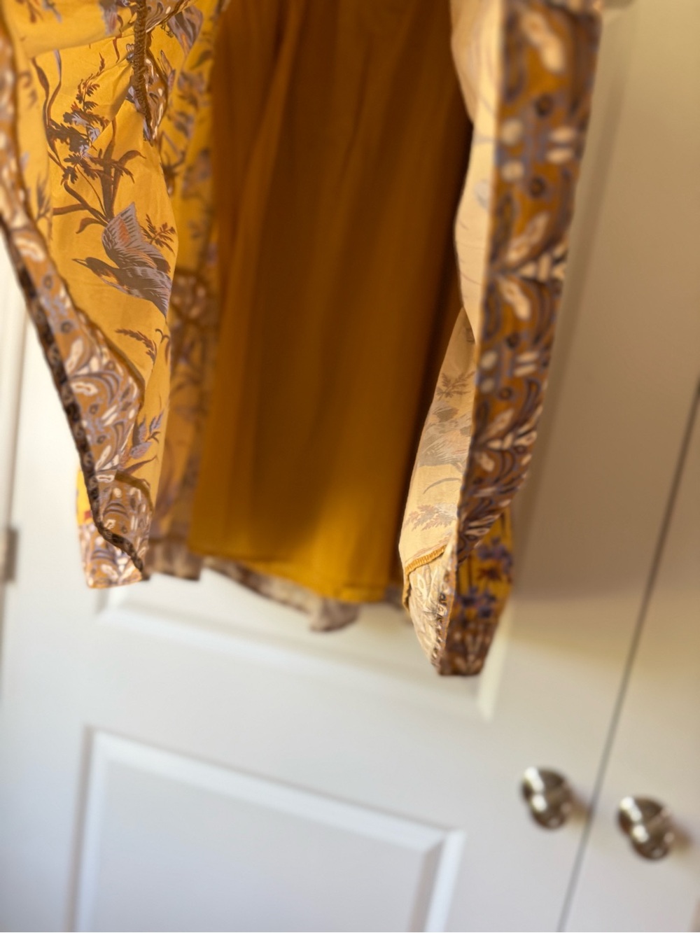 Sundance Parisian Menagerie Tiered Bird Print Midi Skirt in Mustard, Lined, XL - Picture 10 of 14